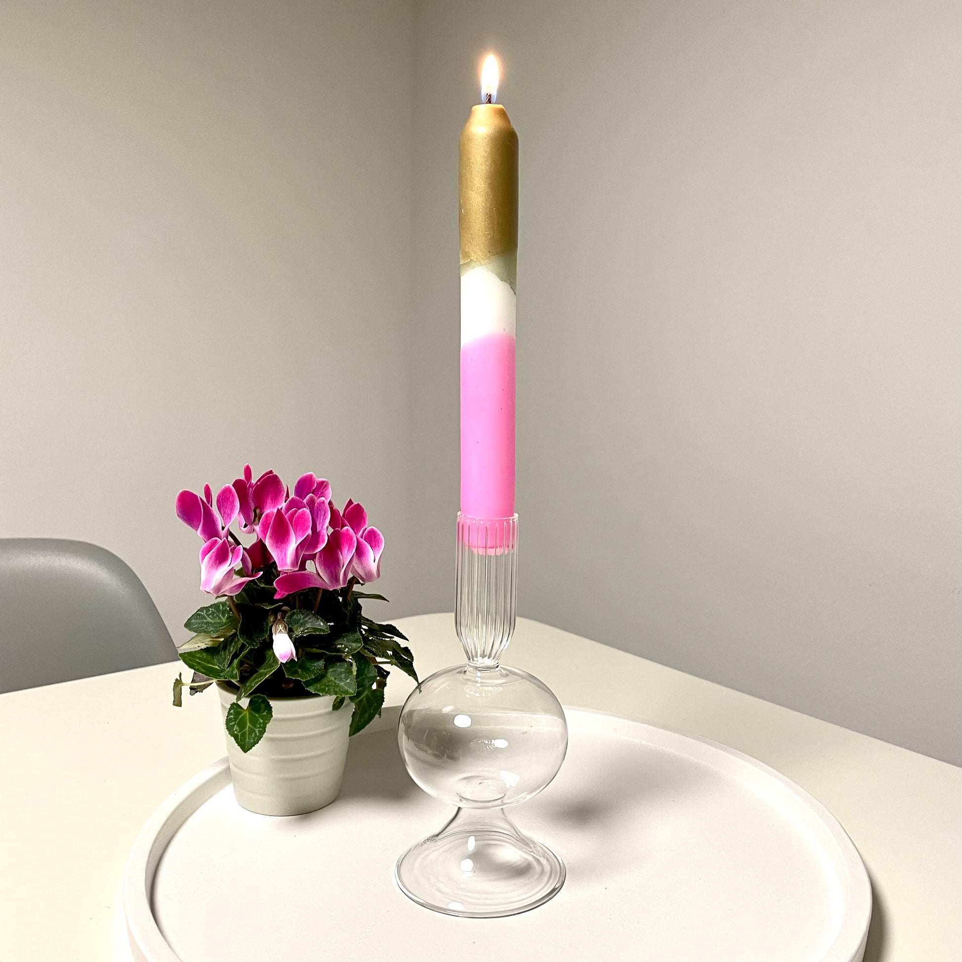 Stab-Kerzenhalter aus Glas Ceris
