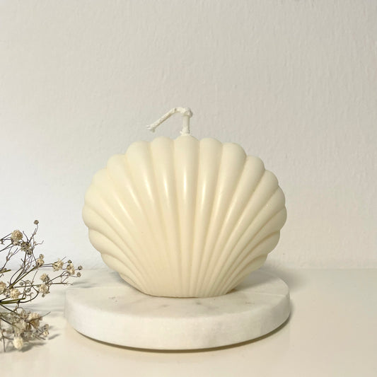 Muschelkerze natur Ceris