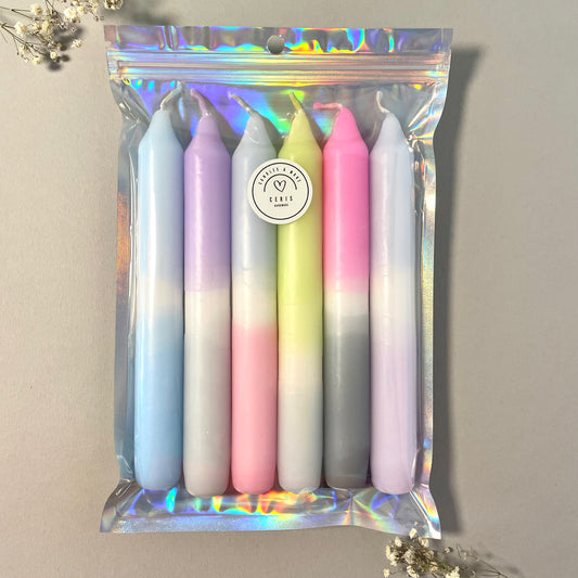 Stabkerzen Dip Dye Set pastell