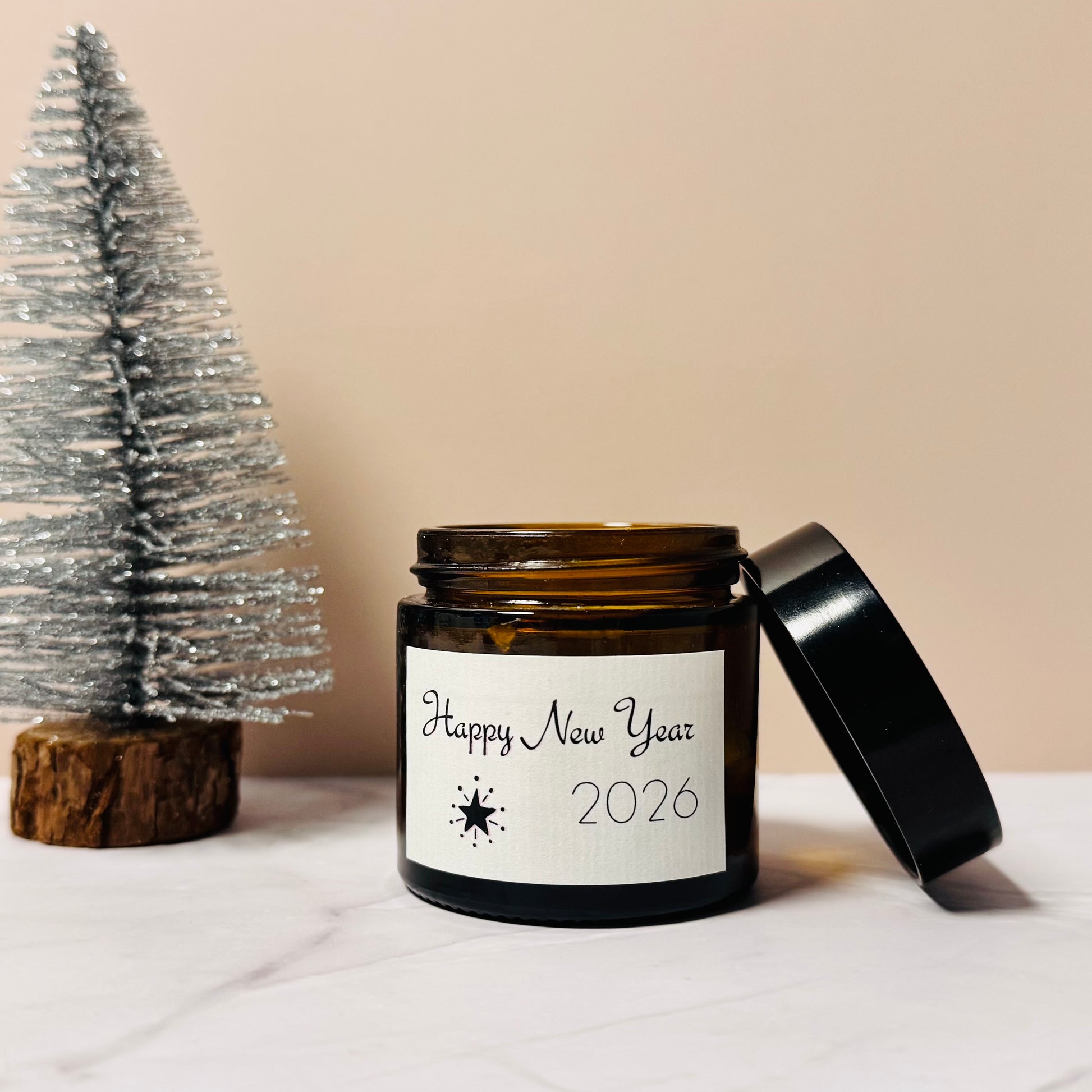 Handgemachte Mini Duftkerze "Happy New Year" in Apothekerglas