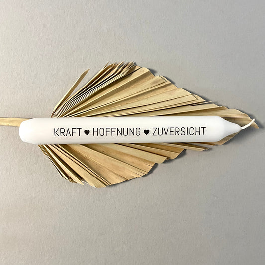 Spruchkerze Kraft Hoffnung Zuversicht