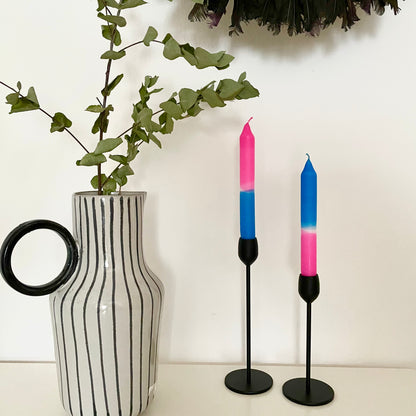 Handgefärbte Dip Dye Stabkerze | neon - pink & blauCeris