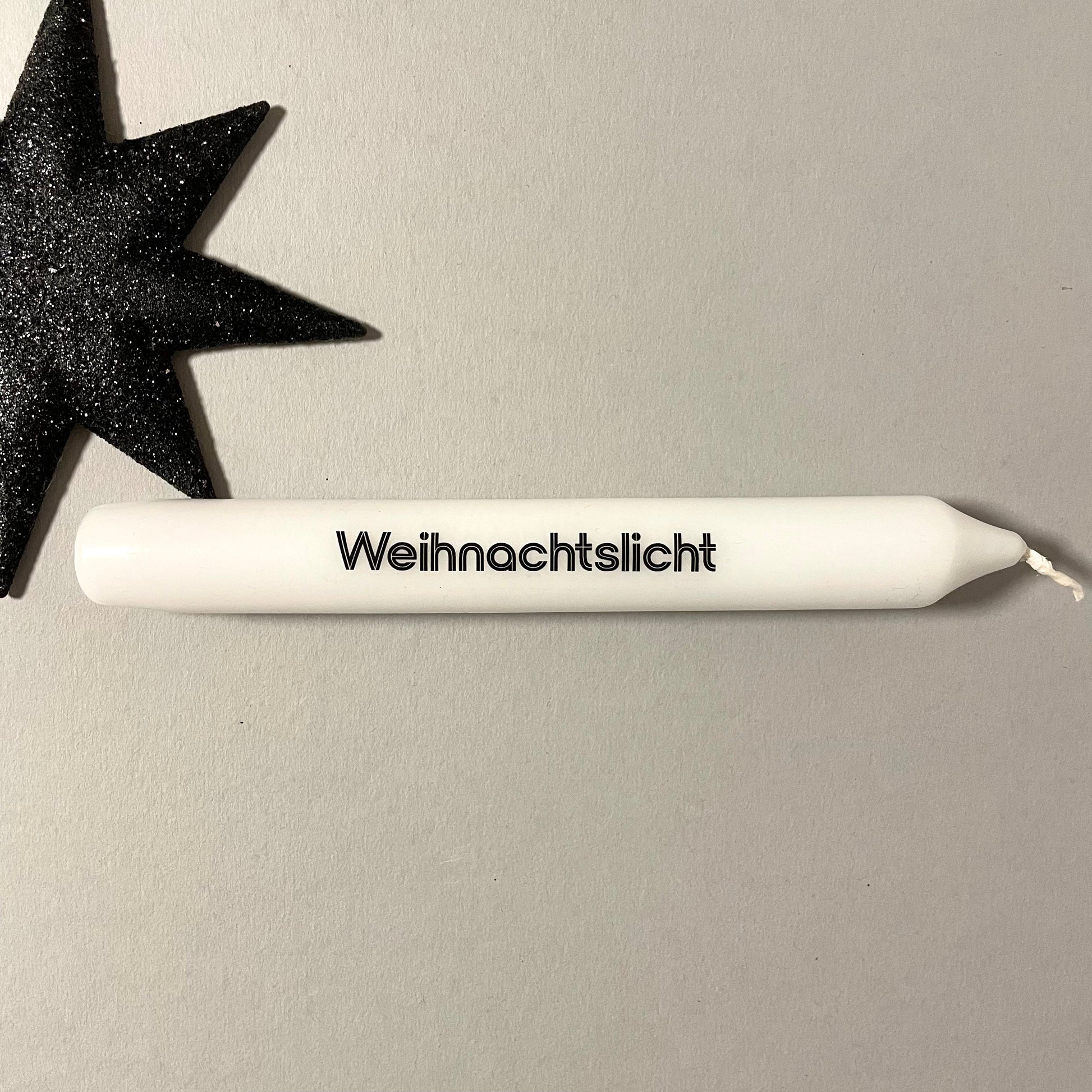 Weiße Spruchkerze "Weihnachtslicht"